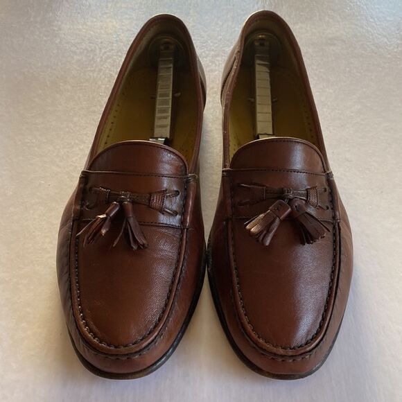 Magnanni Chestnut Leather Tassel Loafers main image 9